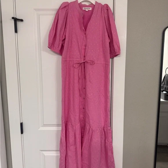 EMERSON FRY LUCY DRESS - PINK GOLD DOT LUREX - Picture 6 of 10